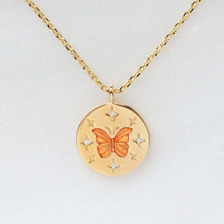 Hand Painted Butterfly Soulmate Necklace | Boho Chic Jewellery | same ANTHEM - Butterfly