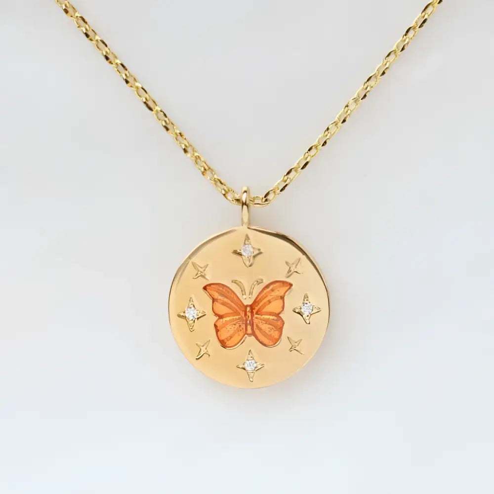 Hand Painted Butterfly Soulmate Necklace | Boho Chic Jewellery | same ANTHEM - Butterfly