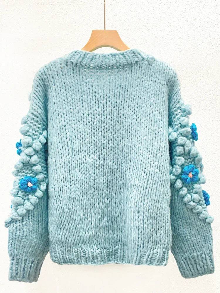 Handmade Flower Knit Cardigan – same ANTHEM | Dreamy Soulmate Streetwear