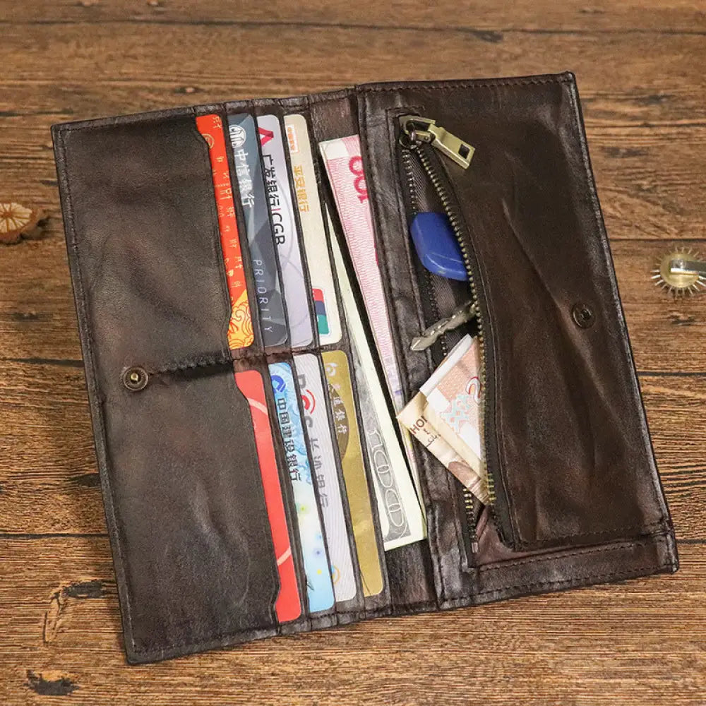 Handmade Pleated Long Wallet for Men – same ANTHEM. Soulmate Streetwear Accessory