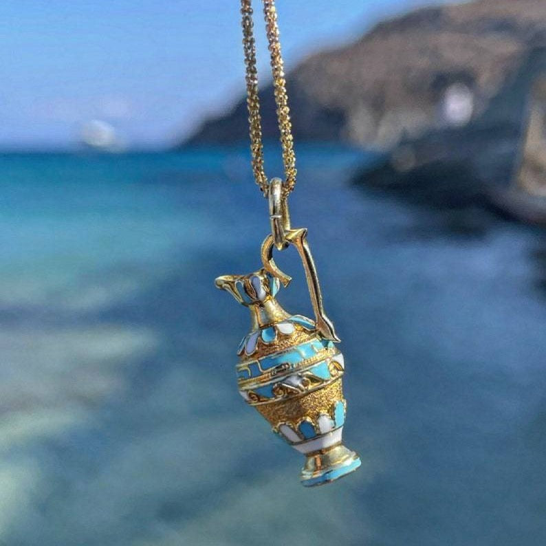 Handmade Titanium Steel Color Water Bottle Necklace | Chic Boho Statement | same ANTHEM - Gold