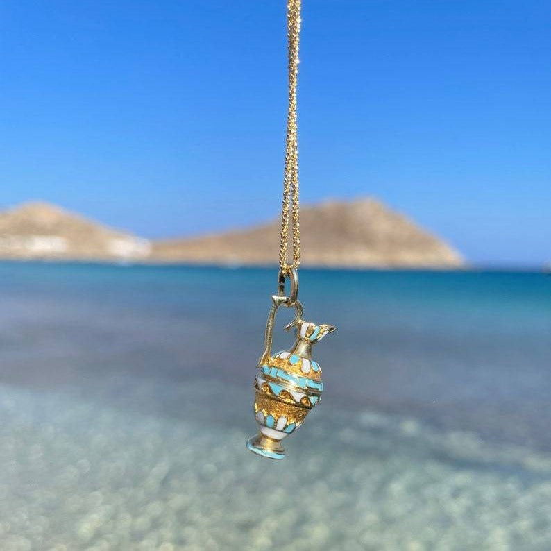 Handmade Titanium Steel Color Water Bottle Necklace | Chic Boho Statement | same ANTHEM - Gold