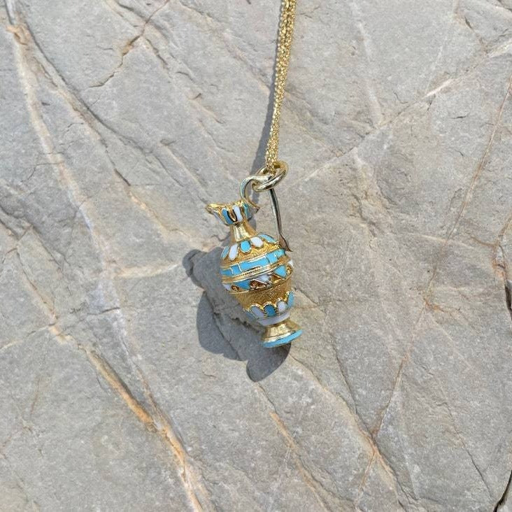Handmade Titanium Steel Color Water Bottle Necklace | Chic Boho Statement | same ANTHEM - Gold