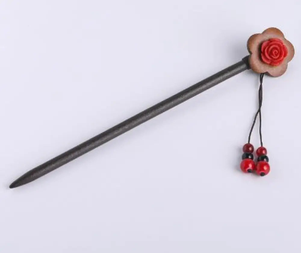 Handmade Vintage Wood Hair Stick for Women | same ANTHEM. - D Magnolia Flower