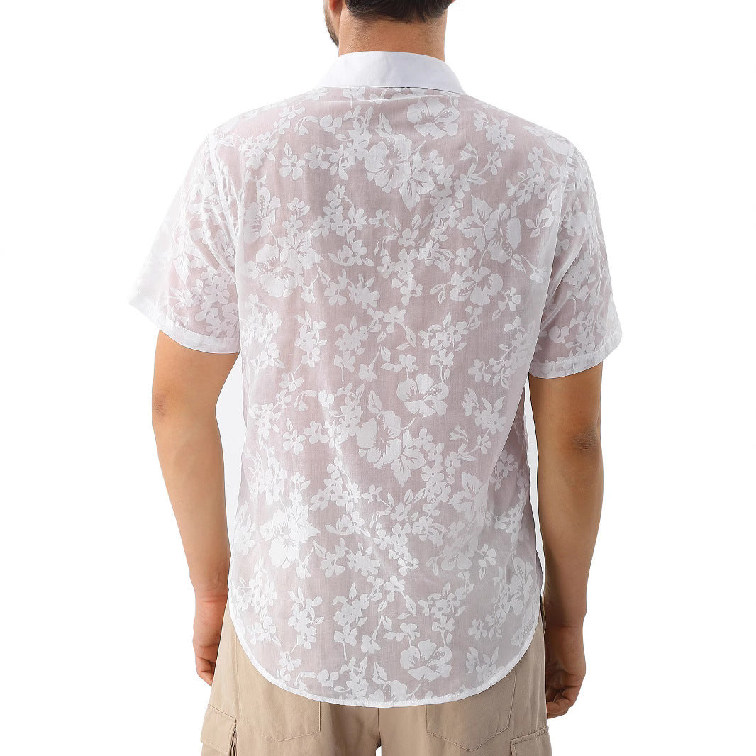Hawaii Jacquard Cutout Beach Shirt – Cool Casual Summer Style | same ANTHEM - Shirt
