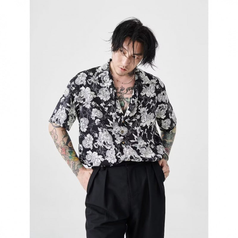 Hawaiian Camellia Shirt – Cool Black & White Summer Style | same ANTHEM - Shirt