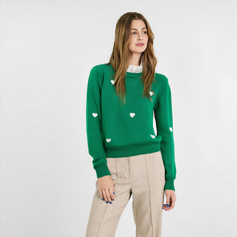 Heart Embroidery Sweater – same ANTHEM | Dreamy French Chic Soulmate Knit