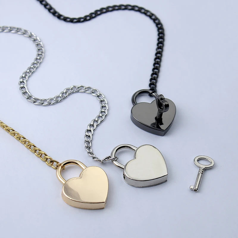Heart Lock & Key Cuban Chain Necklace | Soulmate Jewellery for Lovers & Friends | same ANTHEM