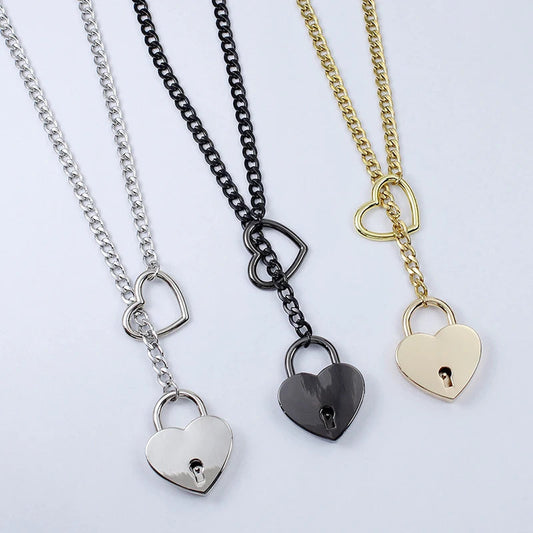 Heart Lock & Key Cuban Chain Necklace | Soulmate Jewellery for Lovers & Friends | same ANTHEM