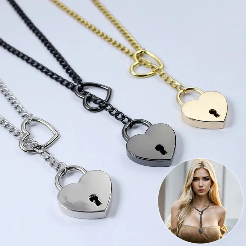 Heart Lock & Key Cuban Chain Necklace | Soulmate Jewellery for Lovers & Friends | same ANTHEM