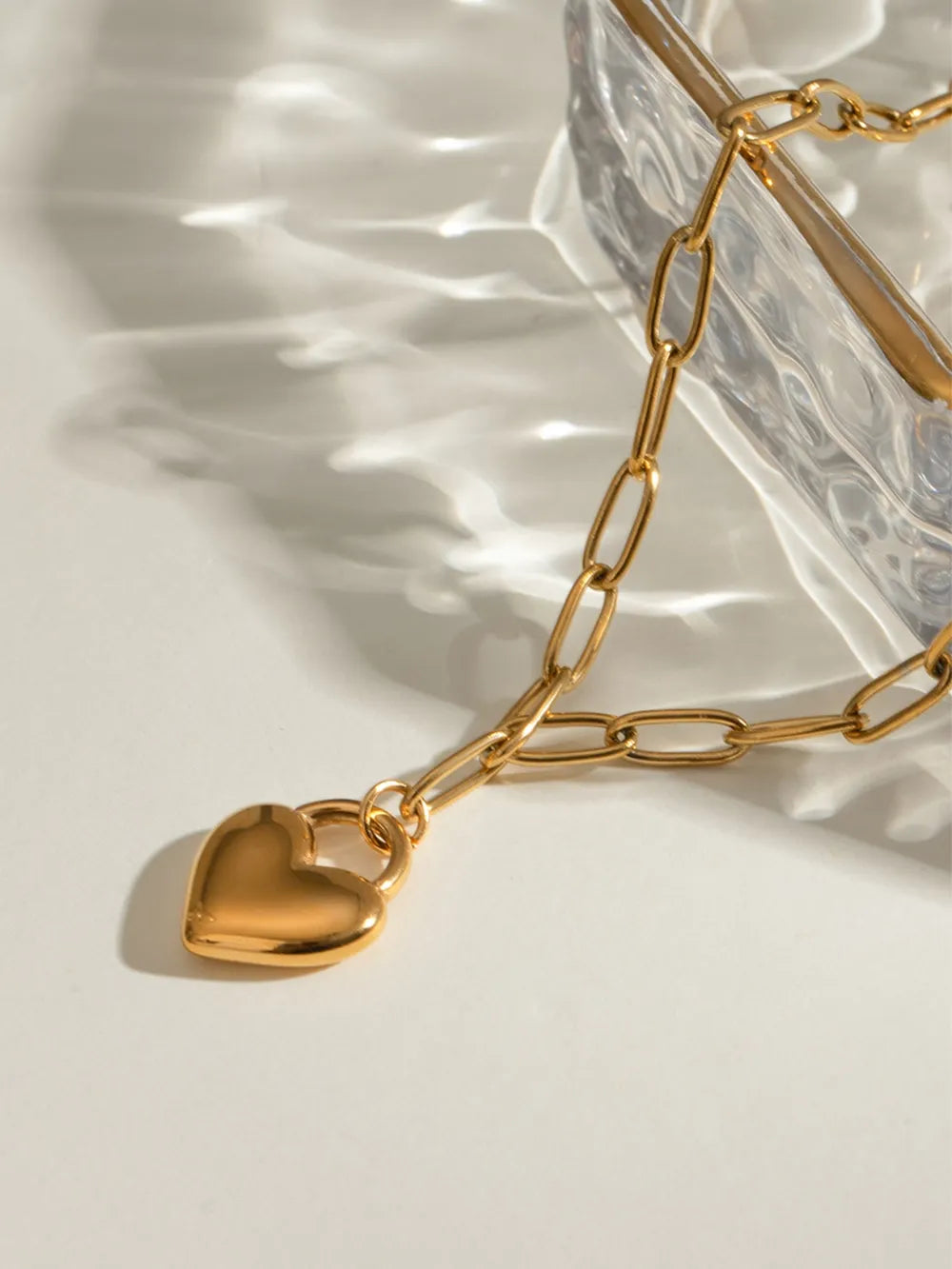 Heart Pendant Titanium Necklace – Minimal Luxury for Soulmates | same ANTHEM. - Gold / One Size
