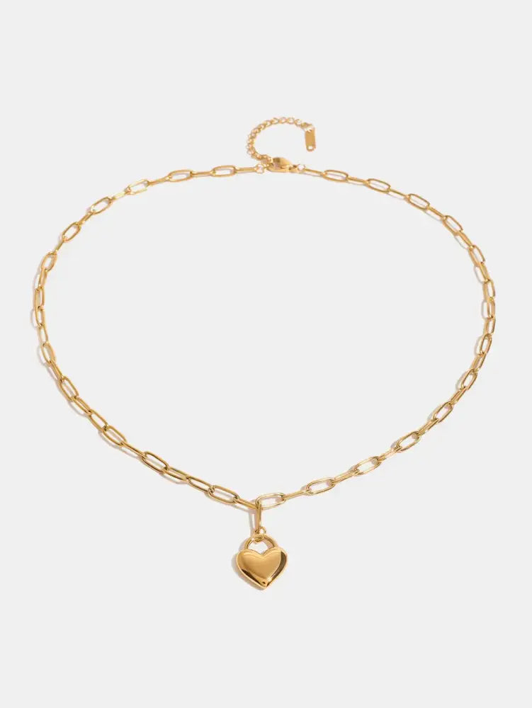 Heart Pendant Titanium Necklace – Minimal Luxury for Soulmates | same ANTHEM. - Gold / One Size