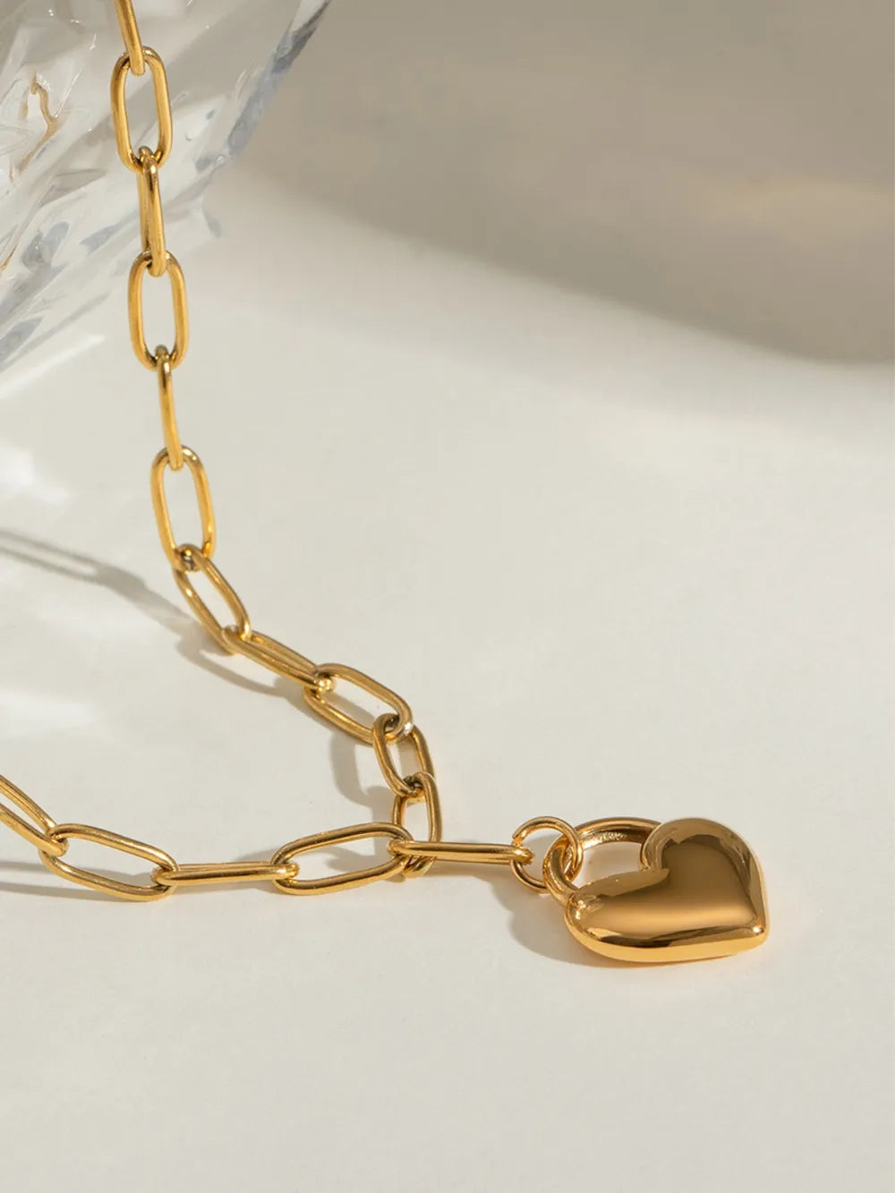 Heart Pendant Titanium Necklace – Minimal Luxury for Soulmates | same ANTHEM. - Gold / One Size