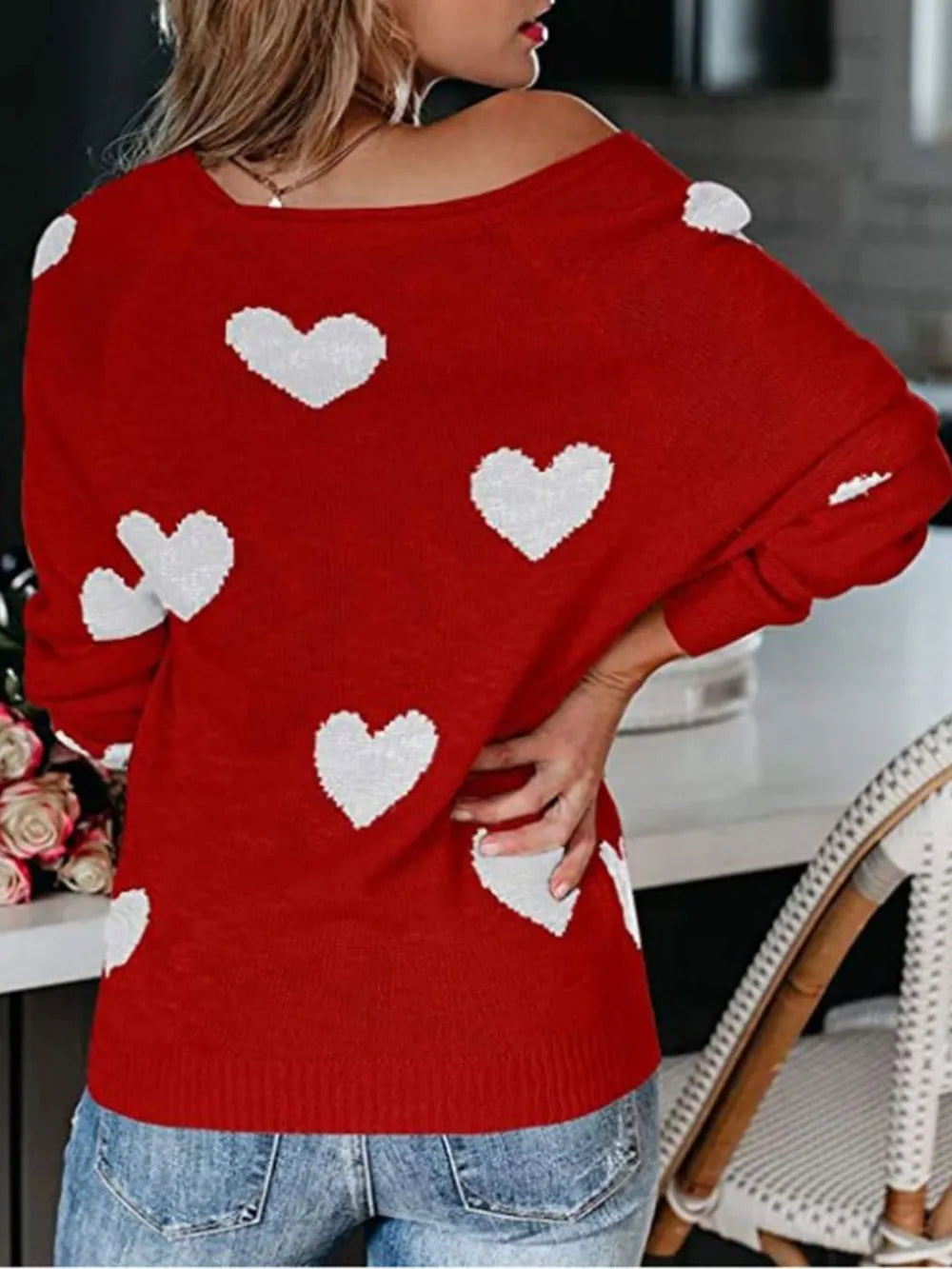 Heart Scoop Neck Sweater – Cute Chic & Dreamy Streetwear | same ANTHEM
