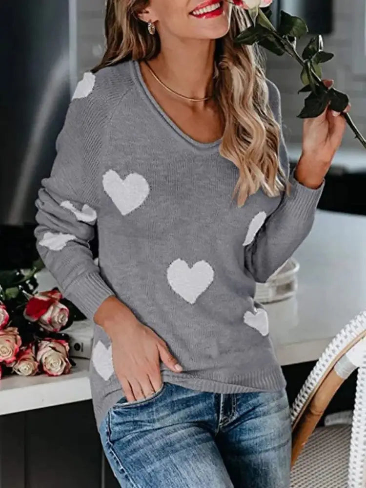 Heart Scoop Neck Sweater – Cute Chic & Dreamy Streetwear | same ANTHEM