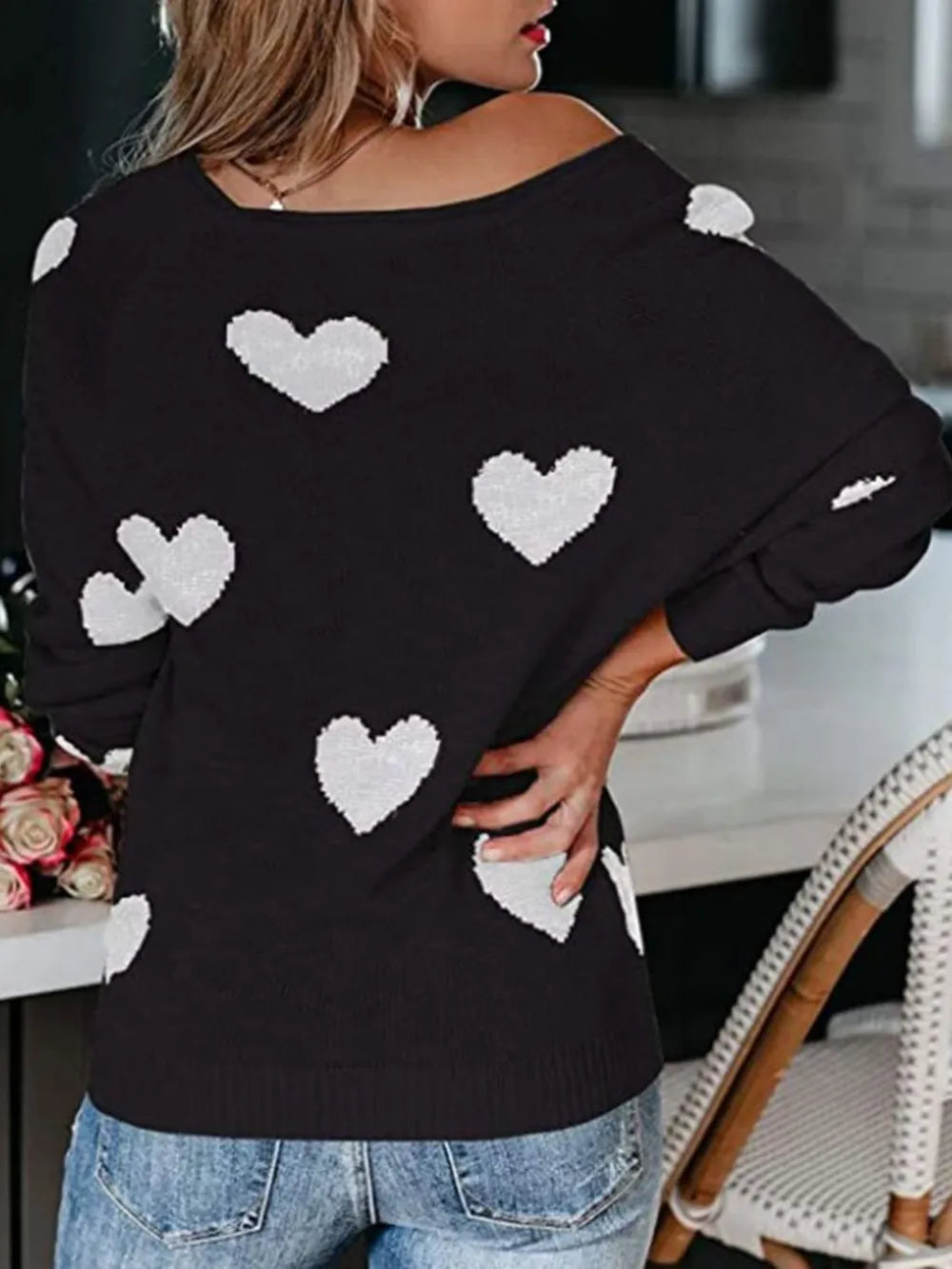 Heart Scoop Neck Sweater – Cute Chic & Dreamy Streetwear | same ANTHEM