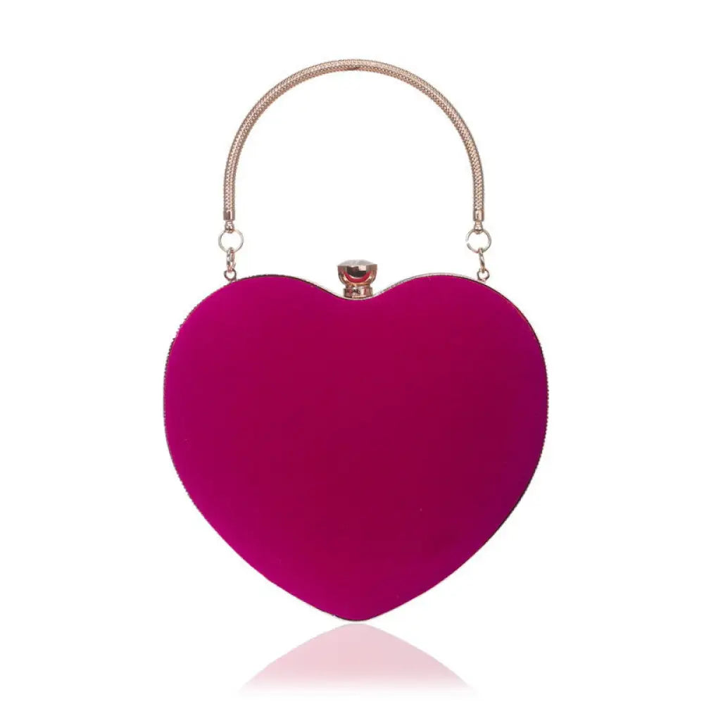 Heart-Shaped Cosmetic & Evening Bag – Chic Streetwear Clutch | same ANTHEM - Rose Red