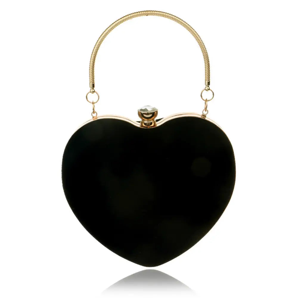 Heart-Shaped Cosmetic & Evening Bag – Chic Streetwear Clutch | same ANTHEM - Black