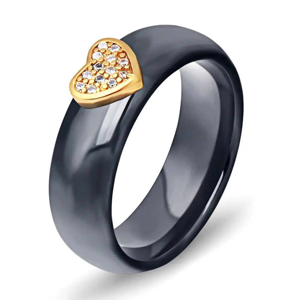 Heart-Shaped Ring | Matching Soulmate Jewelry | Same Anthem - Black / NO6