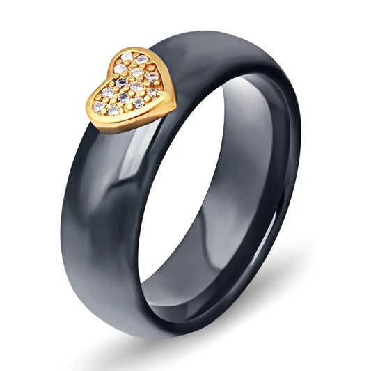 Heart-Shaped Ring | Matching Soulmate Jewelry | Same Anthem - Black / NO6