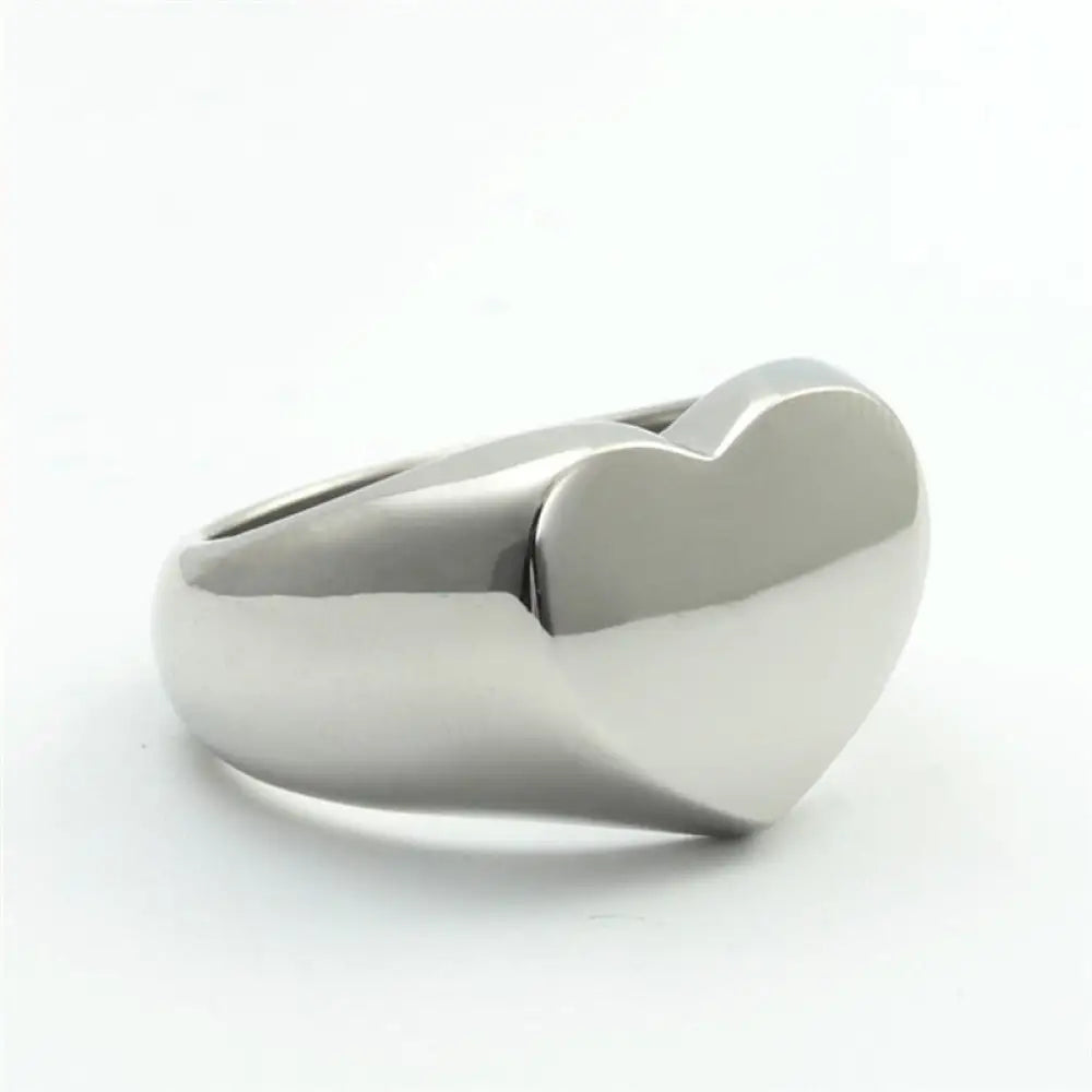 Heart Shaped Stainless Steel Ring – Silver & Gold Romantic Jewellery | same ANTHEM - sliver / 6#