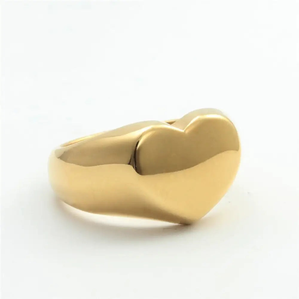 Heart Shaped Stainless Steel Ring – Silver & Gold Romantic Jewellery | same ANTHEM