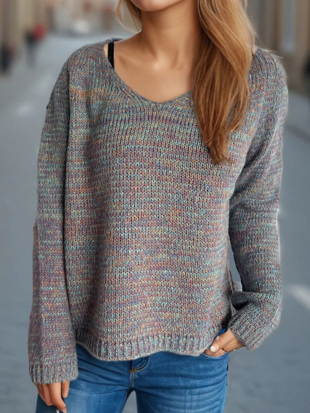 Heathered V-Neck Sweater – same ANTHEM | Dreamy French Chic for Soulmates