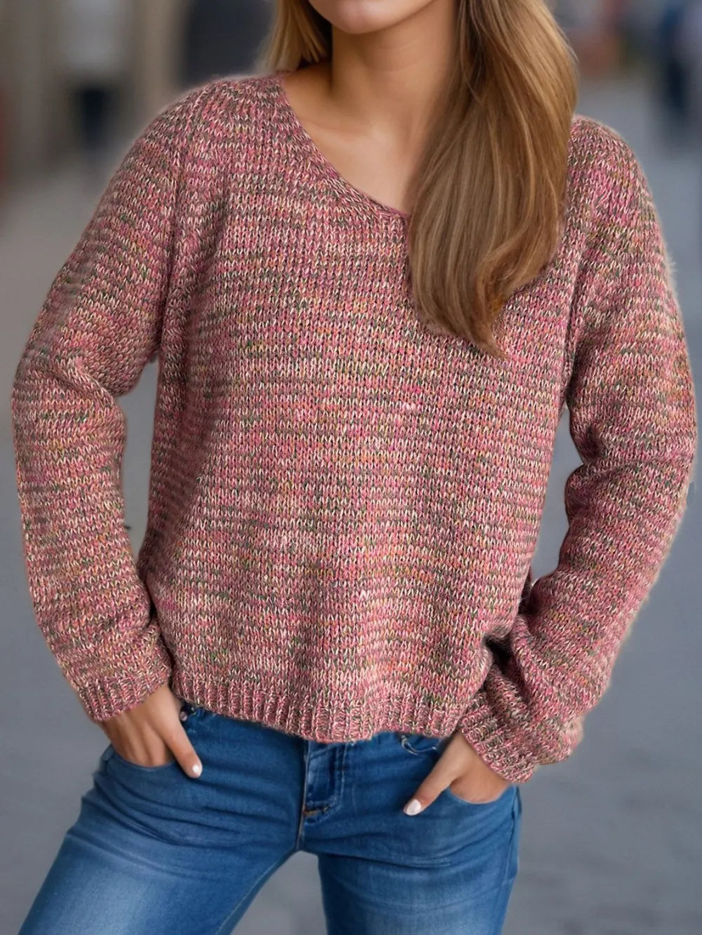 Heathered V-Neck Sweater – same ANTHEM | Dreamy French Chic for Soulmates