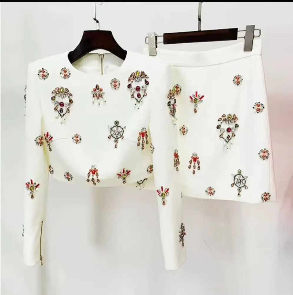 Women’s Fashion Exquisite Heavy Industry Suit - White / L - Bag