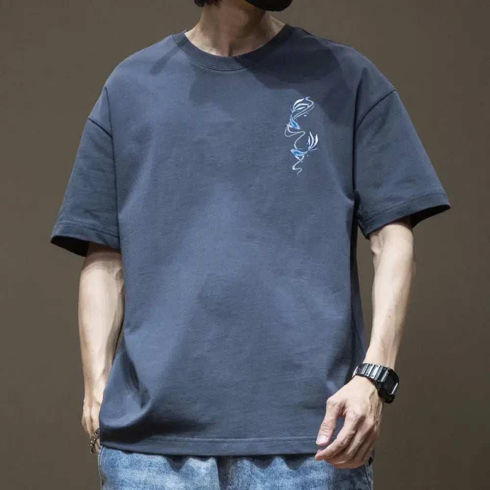 Heavy Short-Sleeved T-Shirt – Cool Casual Streetwear for Every Day | same ANTHEM - Blue / 2XL