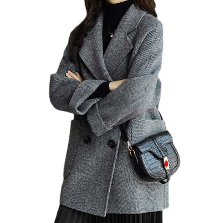 Herringbone Wool Coat Women | Loose Fit Slimming Outerwear | same ANTHEM.