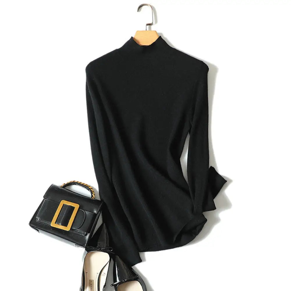 Women’s classic half high collar commuting fit - Black / L - Bag