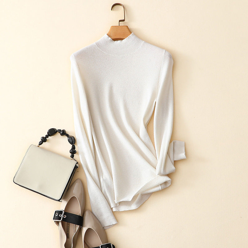 Women’s classic half high collar commuting fit - White / L - Bag