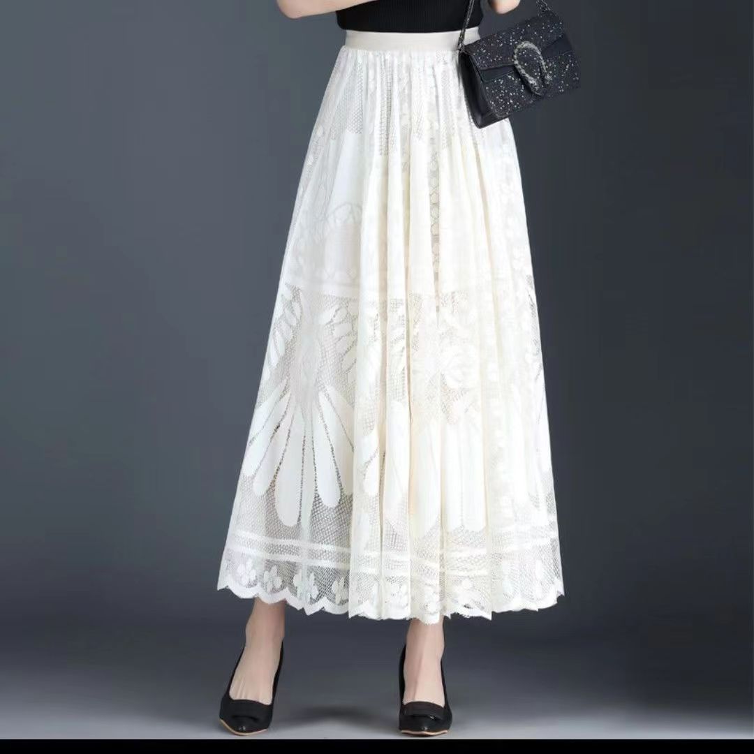 High Waist A-Line Gauzy Skirt – Romantic Elegance for Lovers | Same ANTHEM - Apricot / Free Size