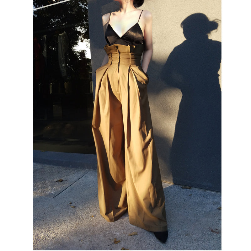 High Waist Wide Leg Pants | same ANTHEM. - khaki / XS / 100