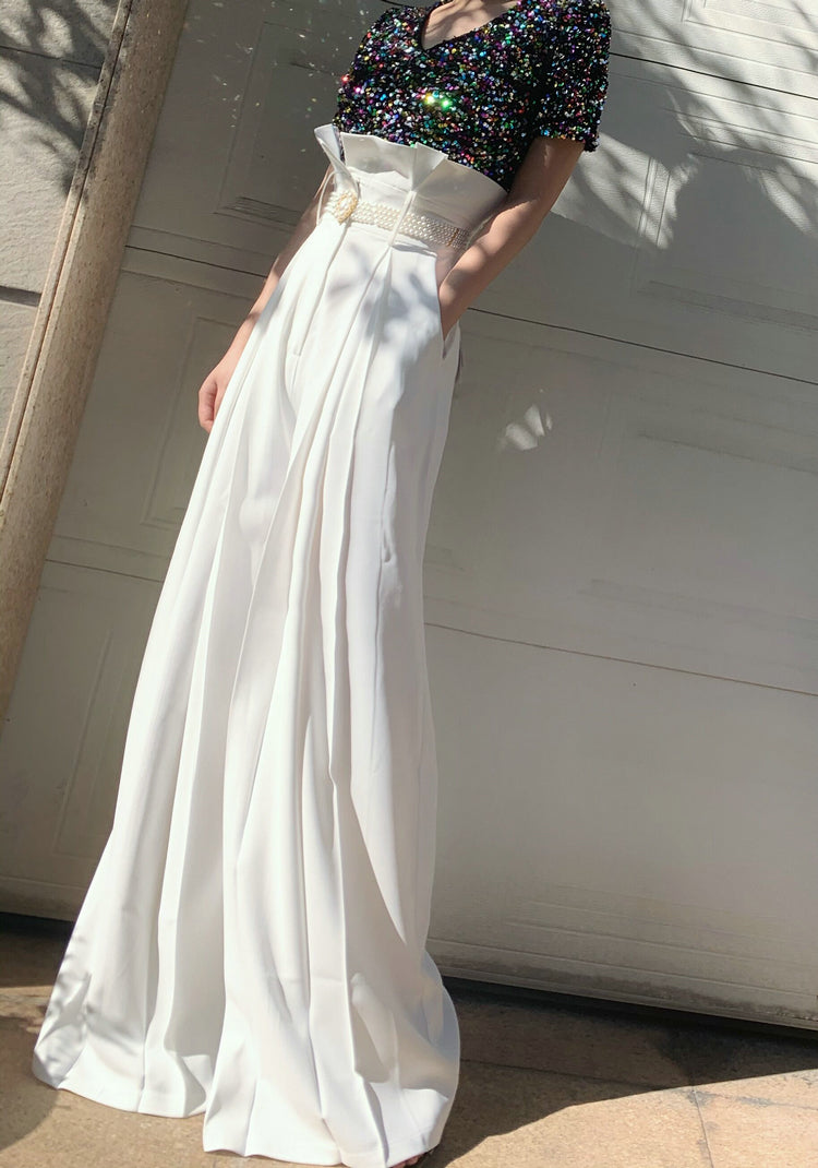High Waist Wide Leg Pants | same ANTHEM. - white / XS / 100