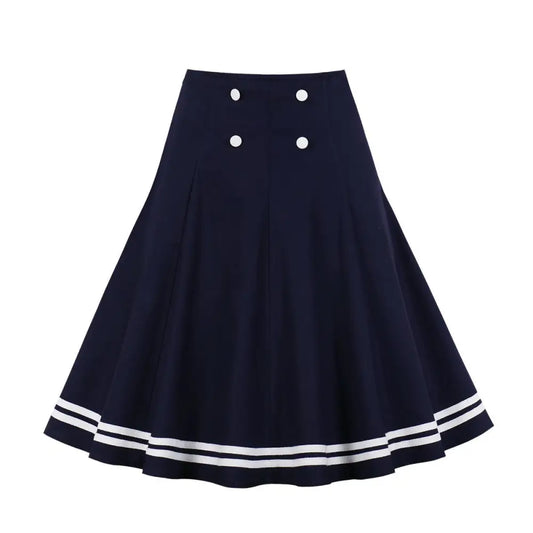 High-Waisted A-Line Skirt | Lover’s Skirt with Marine & French Connection Vibes | same ANTHEM - Dark blue / L