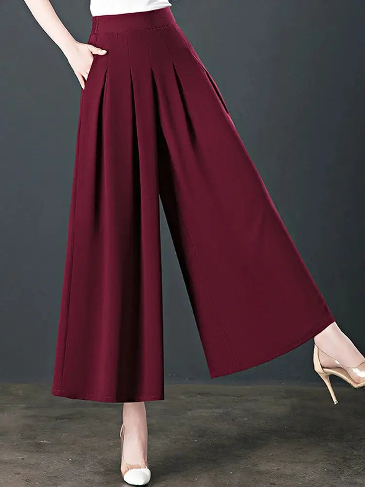 High-Waisted Chiffon Wide-Leg Pants – Soulmate Streetwear | same ANTHEM