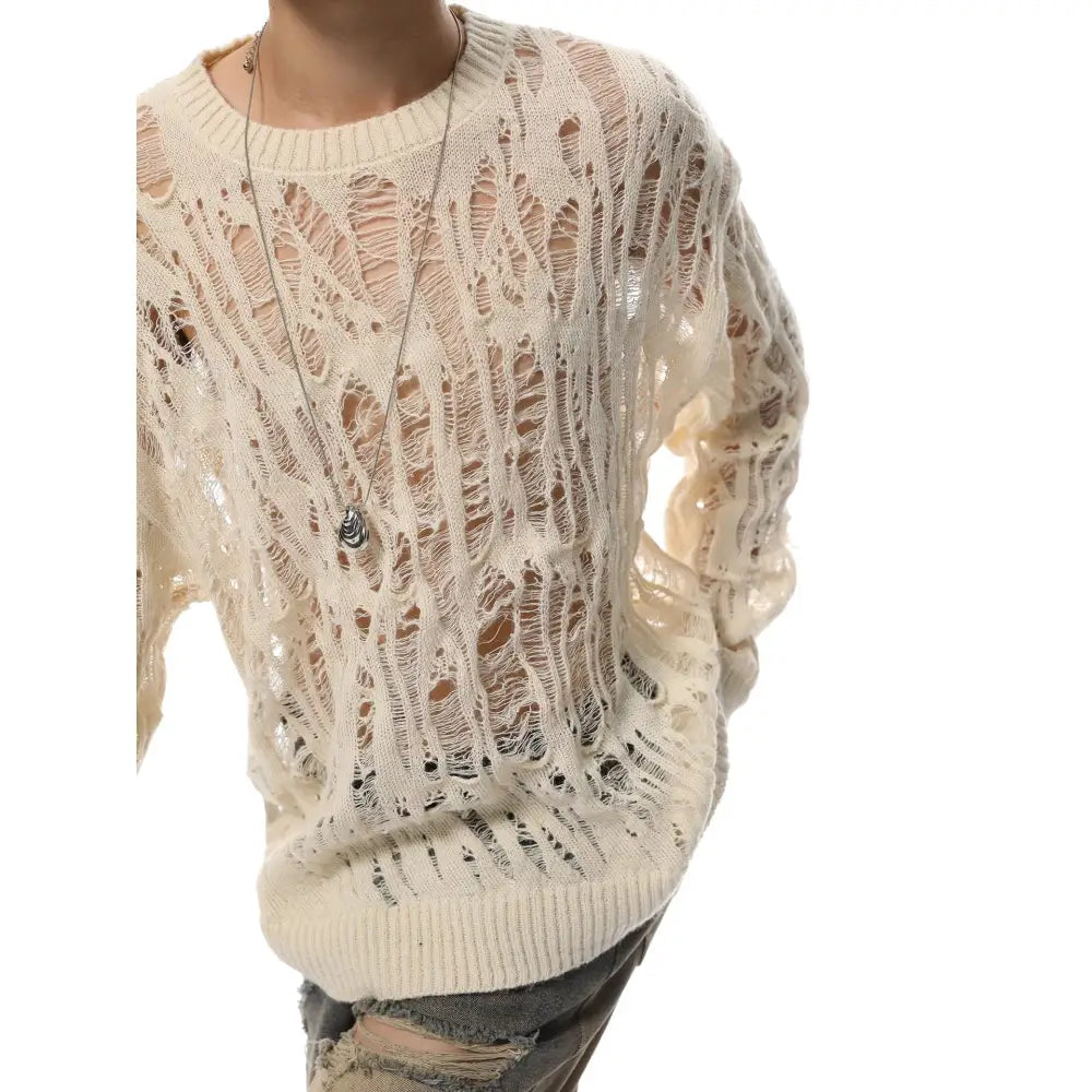 Hollow Out Pullover Sweater for Women | same ANTHEM. Soulmate Streetwear - Apricot / M