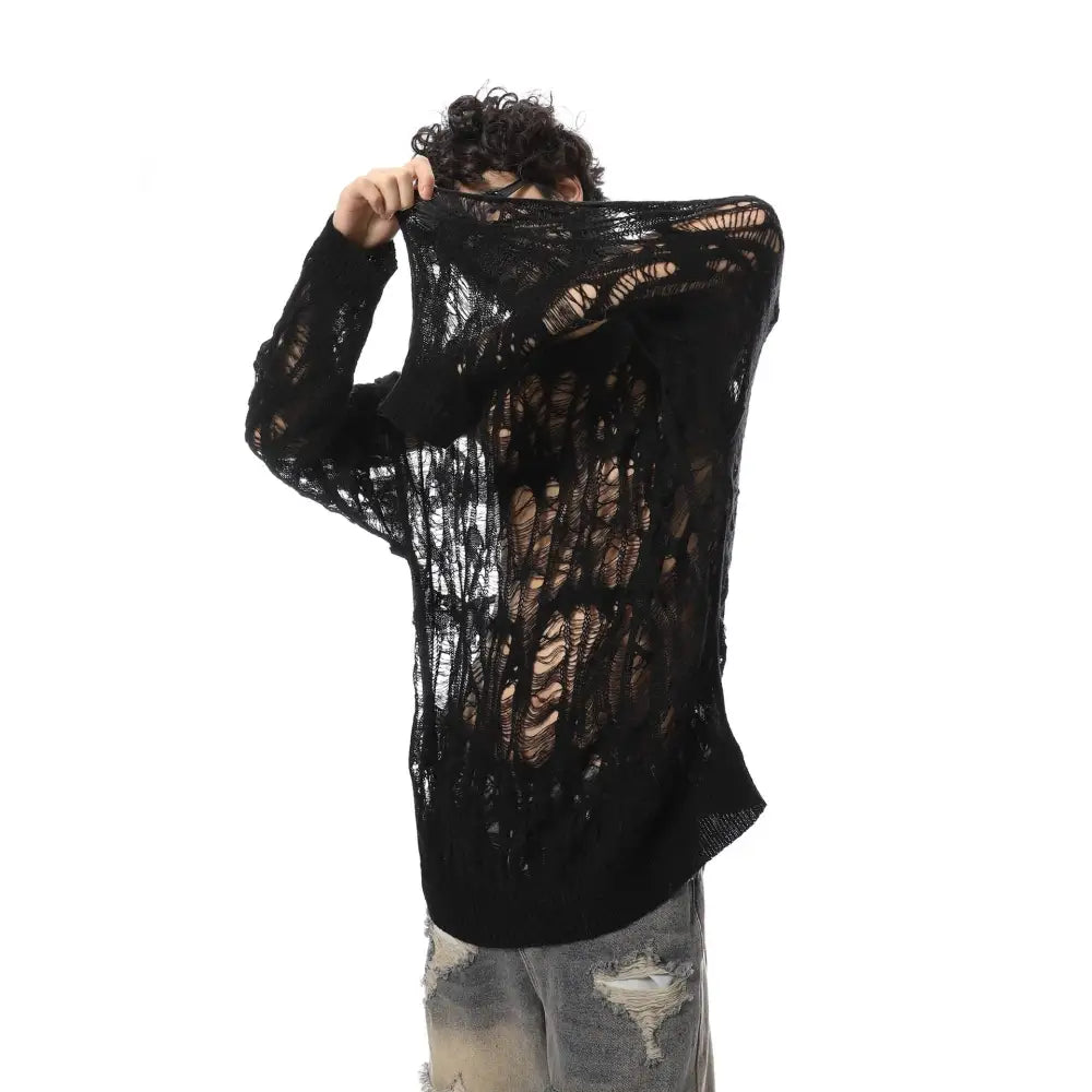 Hollow Out Pullover Sweater for Women | same ANTHEM. Soulmate Streetwear - Black / M