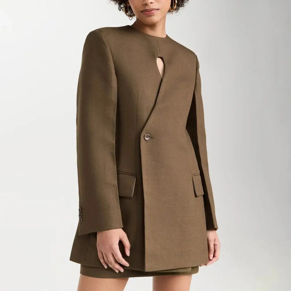 Hollow Out Slimming Blazer for Women | Designer Patchwork Tunic | same ANTHEM.