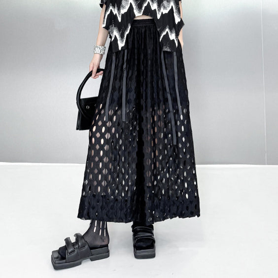 Hollow Out Wide Leg Pants – Japanese Style Casual Chic Streetwear for Soulmates | Same ANTHEM