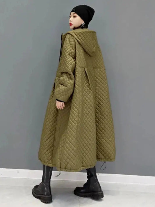 Hooded Parka Long Women’s Coat | Vintage Diamond Lattice | soulmate wear | same ANTHEM