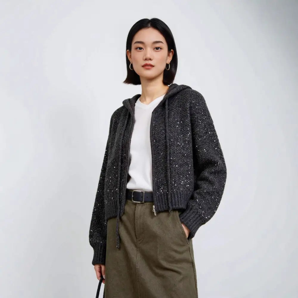 Hooded Wool-Blend Cardigan | same ANTHEM.