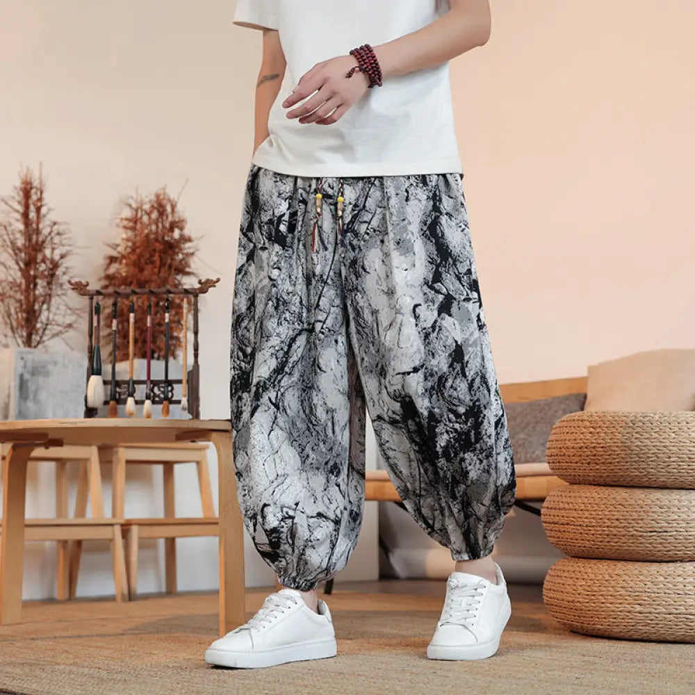 Ice Cotton Harem Lantern Pants – Loose Wide Leg Streetwear | same ANTHEM. - ② translates to: No. 2 Ink Color / M