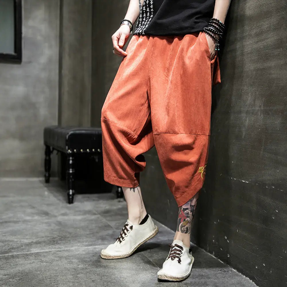 Ice Silk Harem Pants – Chill Streetwear for Lovers & Soulmates | same ANTHEM - 2XL / Orange - Pants