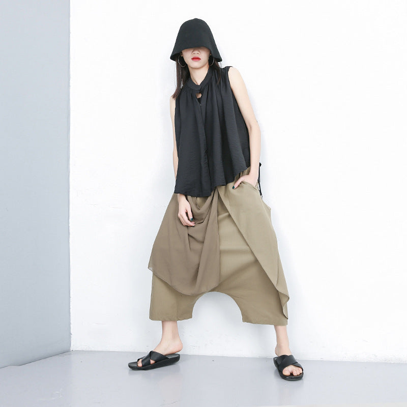 Irregular Harem Pants – Soulmate Streetwear for Women | same ANTHEM - Khaki / One Size