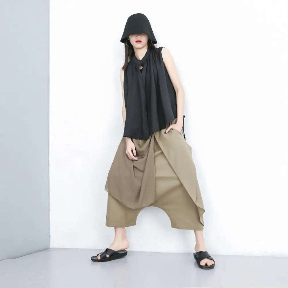Irregular Harem Pants – Soulmate Streetwear for Women | same ANTHEM - Khaki / One Size