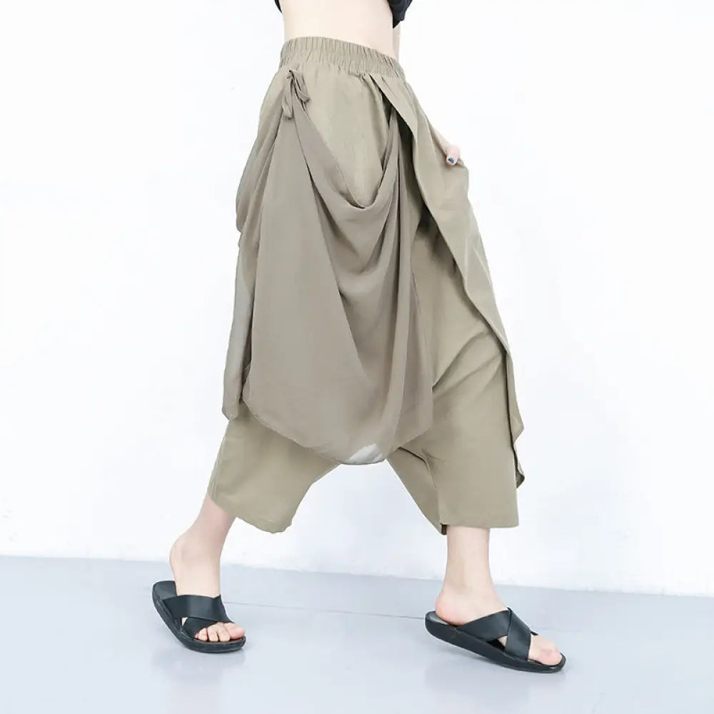 Irregular Harem Pants – Soulmate Streetwear for Women | same ANTHEM - Khaki / One Size
