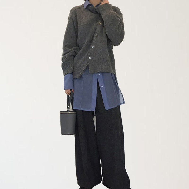 Irregular Lazy Style Sweater Cardigan – dreamy soulmate streetwear | same ANTHEM.